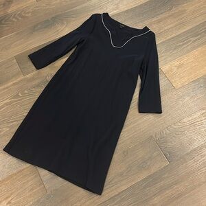 Talbots size medium navy with white trim, cotton dress